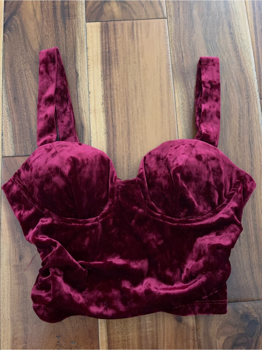Red Velvet Bustier Top